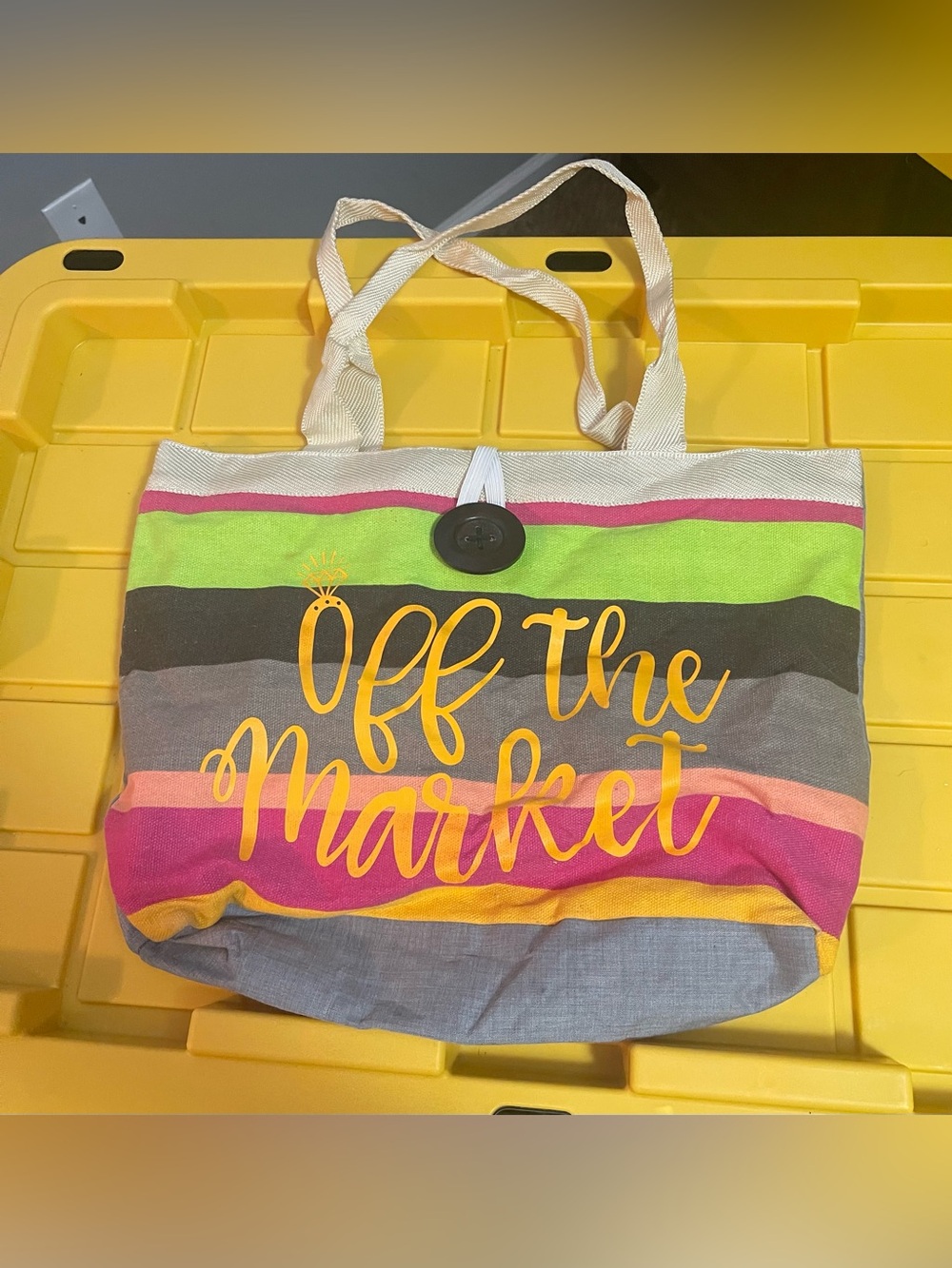 Off the Market Striped Canvas Tote Bag - Multicolor